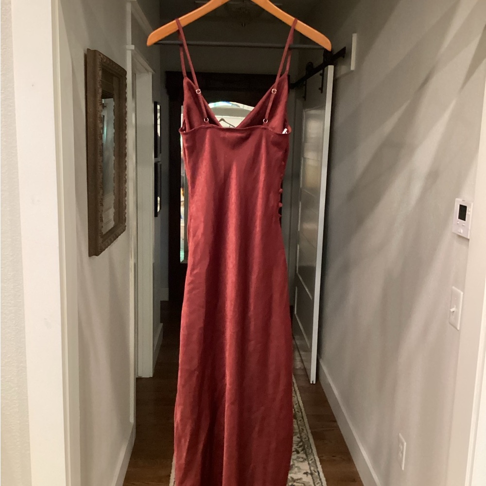 Lulu's Brown Buttoned Sheath Maxi Dress for Cocktail